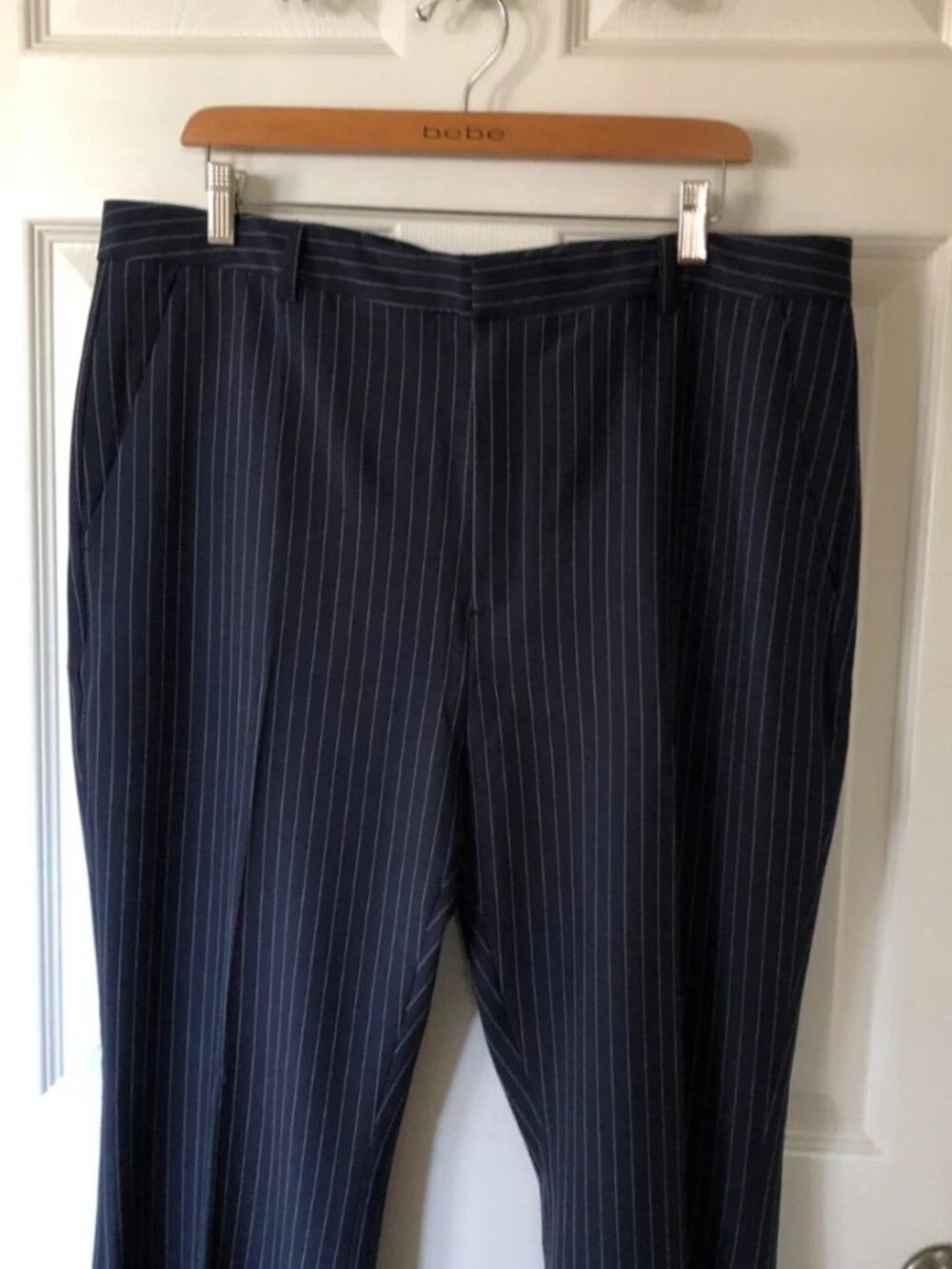 Banana Republic Blue Stripe Bootcut Fit Dress Pants Work Trousers Womens Size 16 - Picture 2 of 11